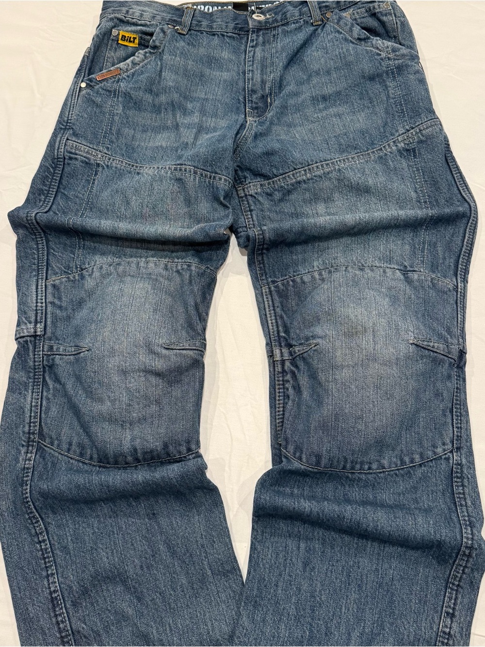Bilt Iron Workers 34X32 0398 Blue Kevlar Reinforced Pads Motorcycle Jeans